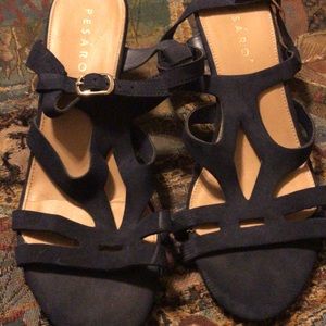 Pesaro navy blue wedges